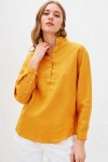 Linen loose shirt for women Half buttons