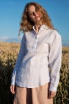 Linen loose shirt for women Half buttons
