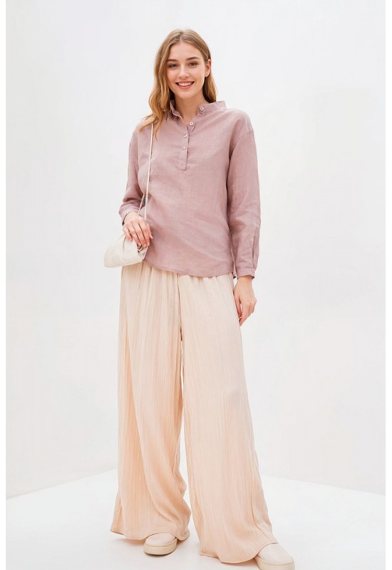 Linen loose shirt for women Half buttons