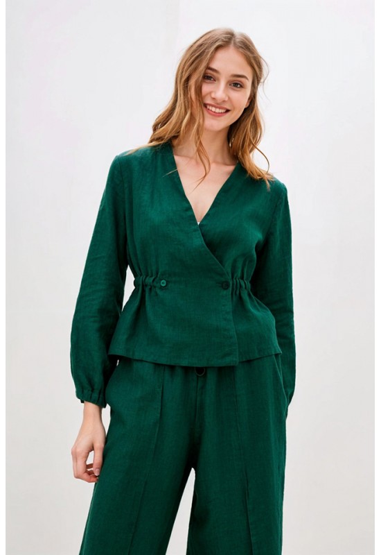 Linen cropped jacket for women Short blazer