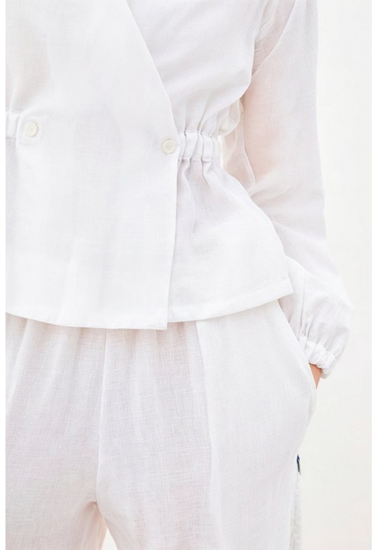 Linen cropped jacket for women Short blazer