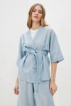 Linen wrap kimono jacket for women 