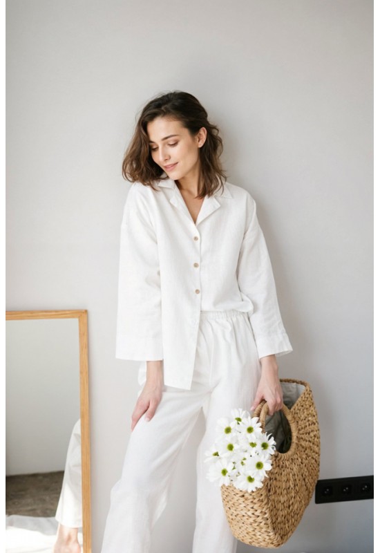 Linen kimono shirt for women 