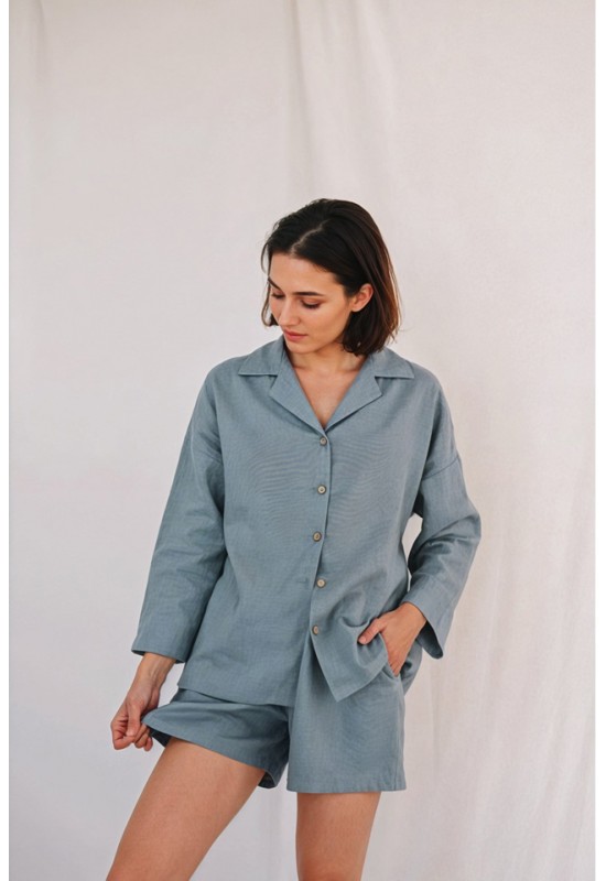 Linen kimono shirt for women 