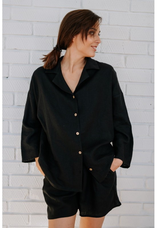 Linen kimono shirt for women 