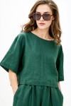 Linen top for women Loose crop blouse with sleeves