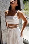 Linen tie back crop top Linen tank top Open back
