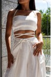 Linen tie back crop top Linen tank top Open back