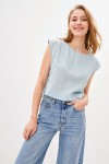 Linen crop top for women Boat neck Loose blouse