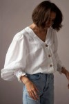 Linen Blouse with Puff Sleeves BETSY in various colors