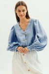 Linen Blouse with Puff Sleeves BETSY in various colors