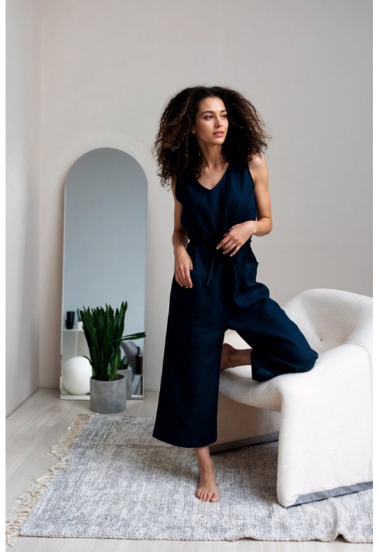 Linen Jumpsuit for Women: Culottes, Sleeveless