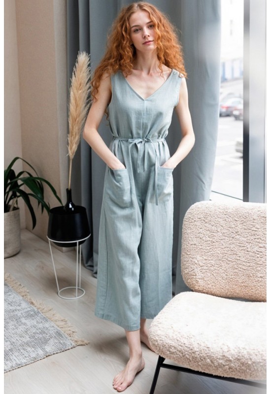Linen Jumpsuit for Women: Culottes, Sleeveless