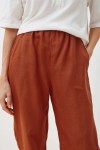 Stylish High Waist Linen Trousers with Elastic 