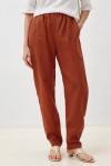 Stylish High Waist Linen Trousers with Elastic 