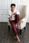 Stylish High Waist Linen Trousers with Elastic 
