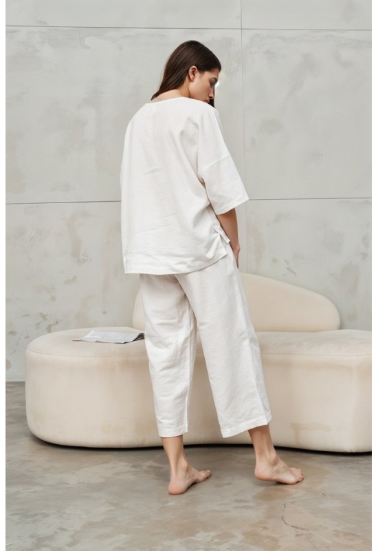 Loose Linen Pants - Wide Leg Trousers - Culottes