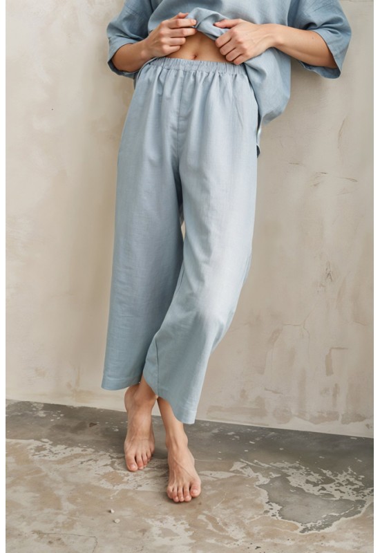 Loose Linen Pants - Wide Leg Trousers - Culottes