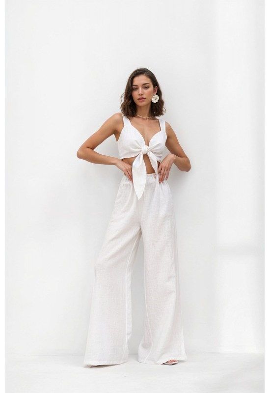 Linen Tie-Front Top VERA in various colors