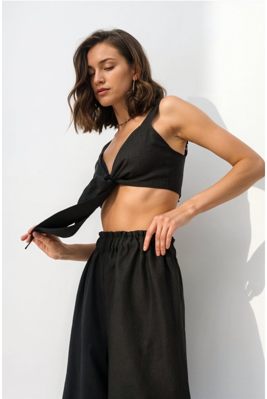 Linen Tie-Front Top VERA in various colors