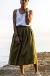 Linen Skirt for Women | Elastic Waist Long Skirt 