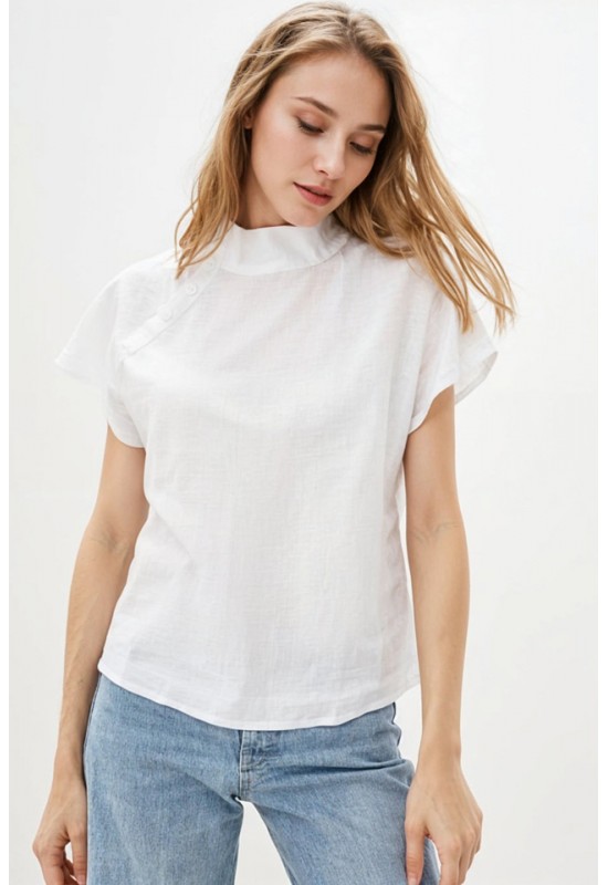 Linen loose top with buttons Women blouse