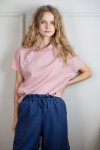 Linen loose top with buttons Women blouse