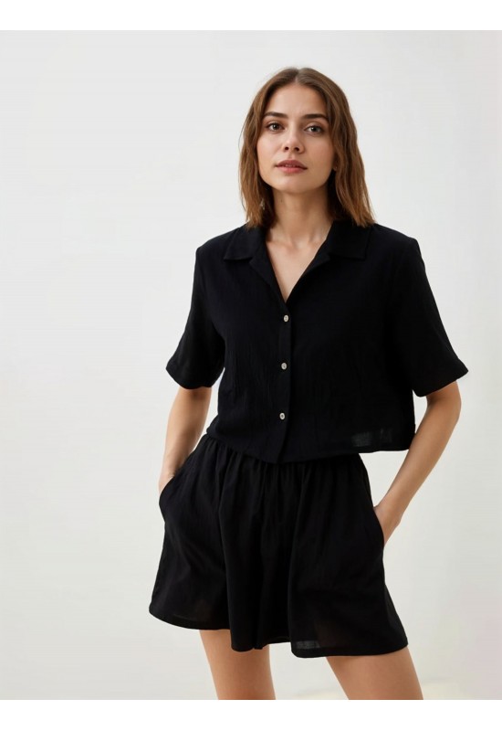 Gauze Muslin shorts | High waist Cotton shorts 