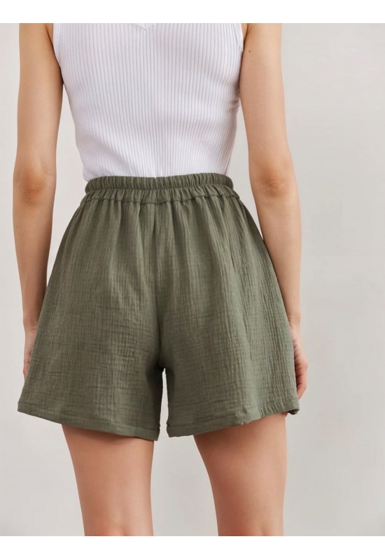 Gauze Muslin shorts | High waist Cotton shorts 