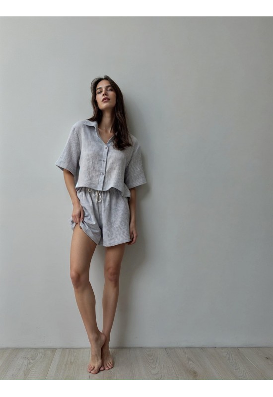 Gauze Muslin shorts | High waist Cotton shorts 