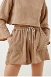 Gauze Muslin shorts | High waist Cotton shorts 