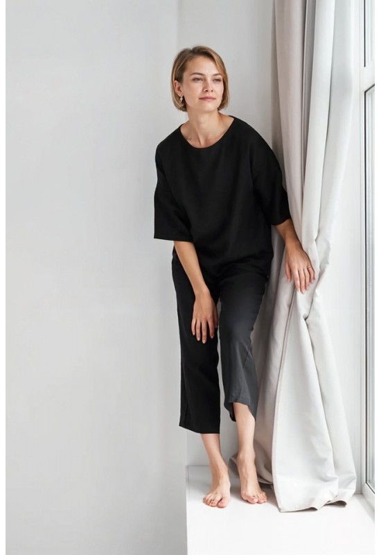 Loose Linen Pants - Wide Leg Trousers - Culottes