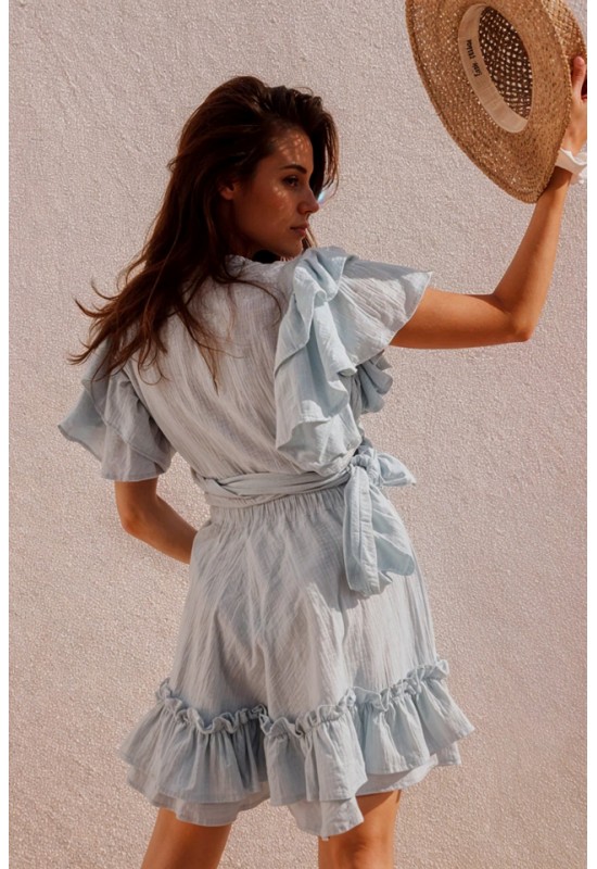 Muslin skirt with ruffles Cotton gauze fabric