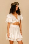 Muslin skirt with ruffles Cotton gauze fabric