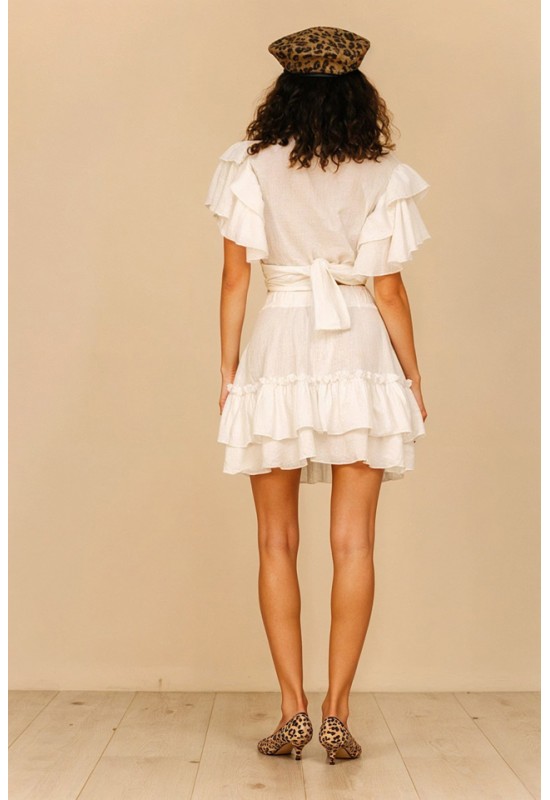 Muslin skirt with ruffles Cotton gauze fabric