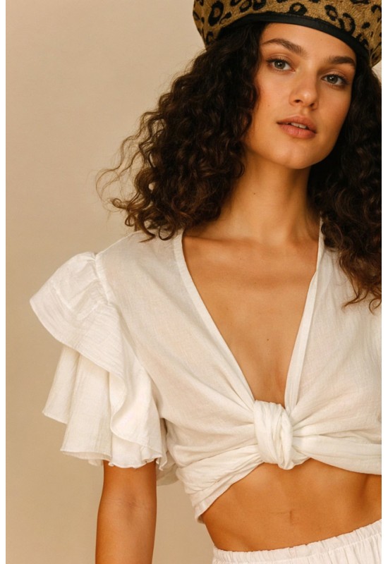 Muslin skirt with ruffles Cotton gauze fabric