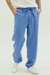 Drawstring Men's Linen Pants with Elastic Waist 