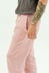 Drawstring Men's Linen Pants with Elastic Waist 