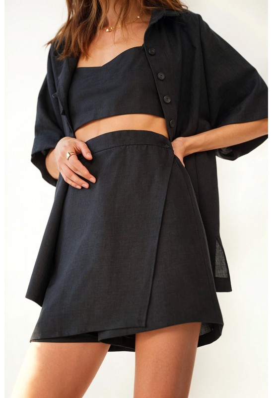Linen Skirt-Shorts for Women 