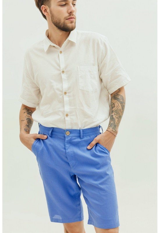 Men's Linen Shorts | Classic Long Cut Shorts