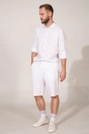 Drawstring Men's Linen shorts with Elastic Waist