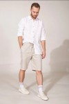 Drawstring Men's Linen shorts with Elastic Waist