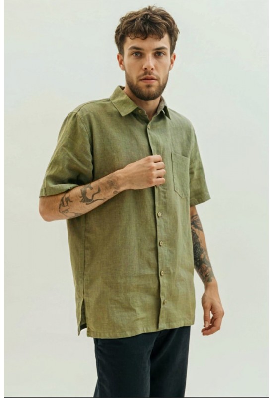 Linen Shirt for Men | Short Sleeve Button-Up