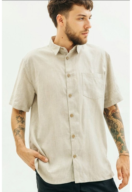 Linen Shirt for Men | Short Sleeve Button-Up