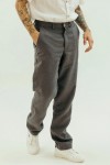 Men's Loose Fit Linen Pants with Button Closure