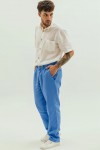 Men's Loose Fit Linen Pants with Button Closure
