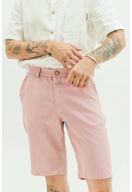 Men's Linen Shorts | Classic Long Cut Shorts