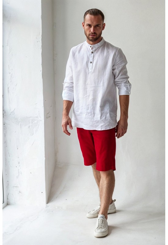 Men's Linen Shorts | Classic Long Cut Shorts