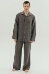 Men's Linen Pajama Set with Shirt and Pants