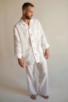 Men's Linen Pajama Set with Shirt and Pants